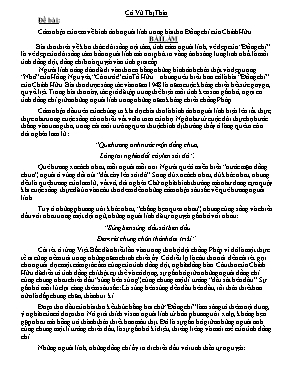 Cảm nhận của em về hình ảnh người lính trong bài thơ Đồng chí của Chính Hữu Ngữ văn lớp 8 - Vũ Thị Thìn